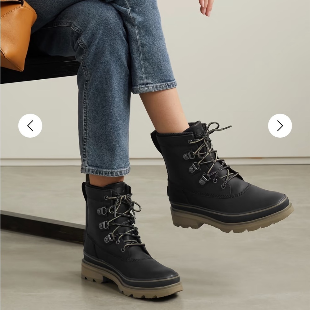 NWT SOREL Women’s Lennox Street Black Leather Boots Size 5.5